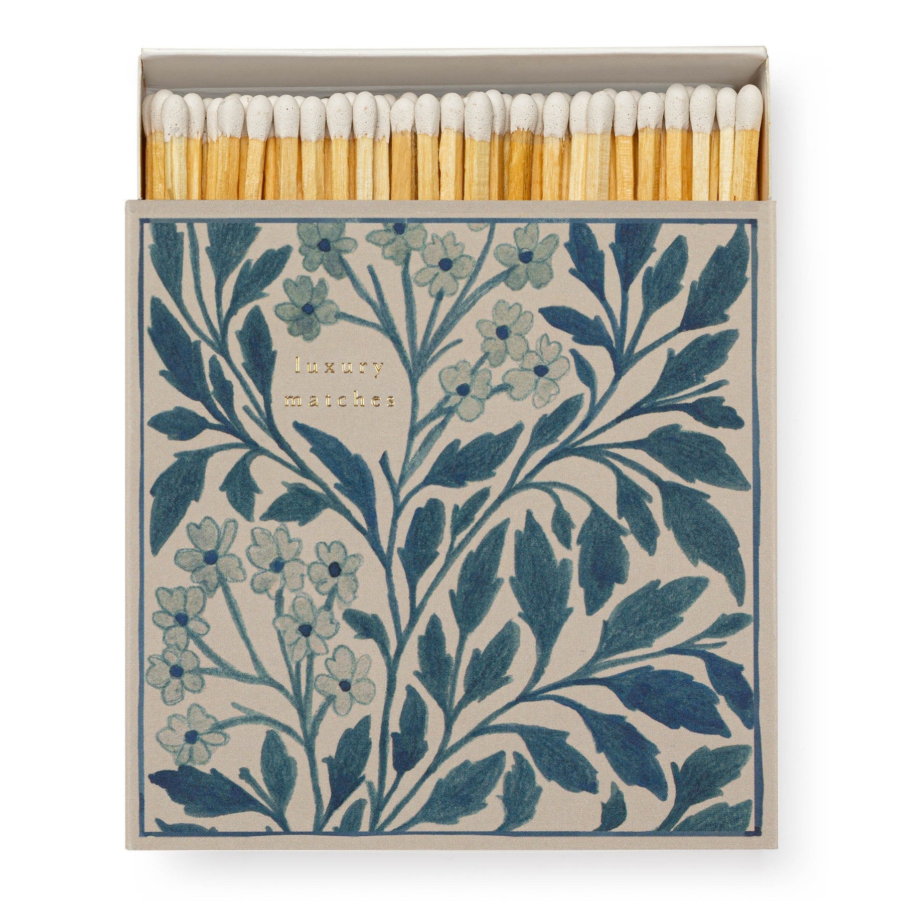 Blue Floral Luxury Archivist Matches - The Mewstone Candle Co