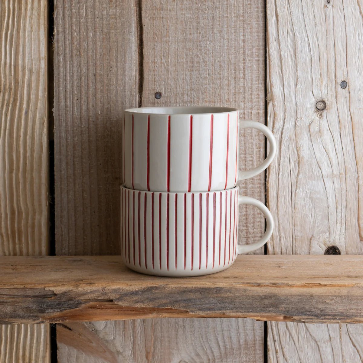 Kindred Yarrow Earth Red Mugs - Large (Set of 2) - The Mewstone Candle Co