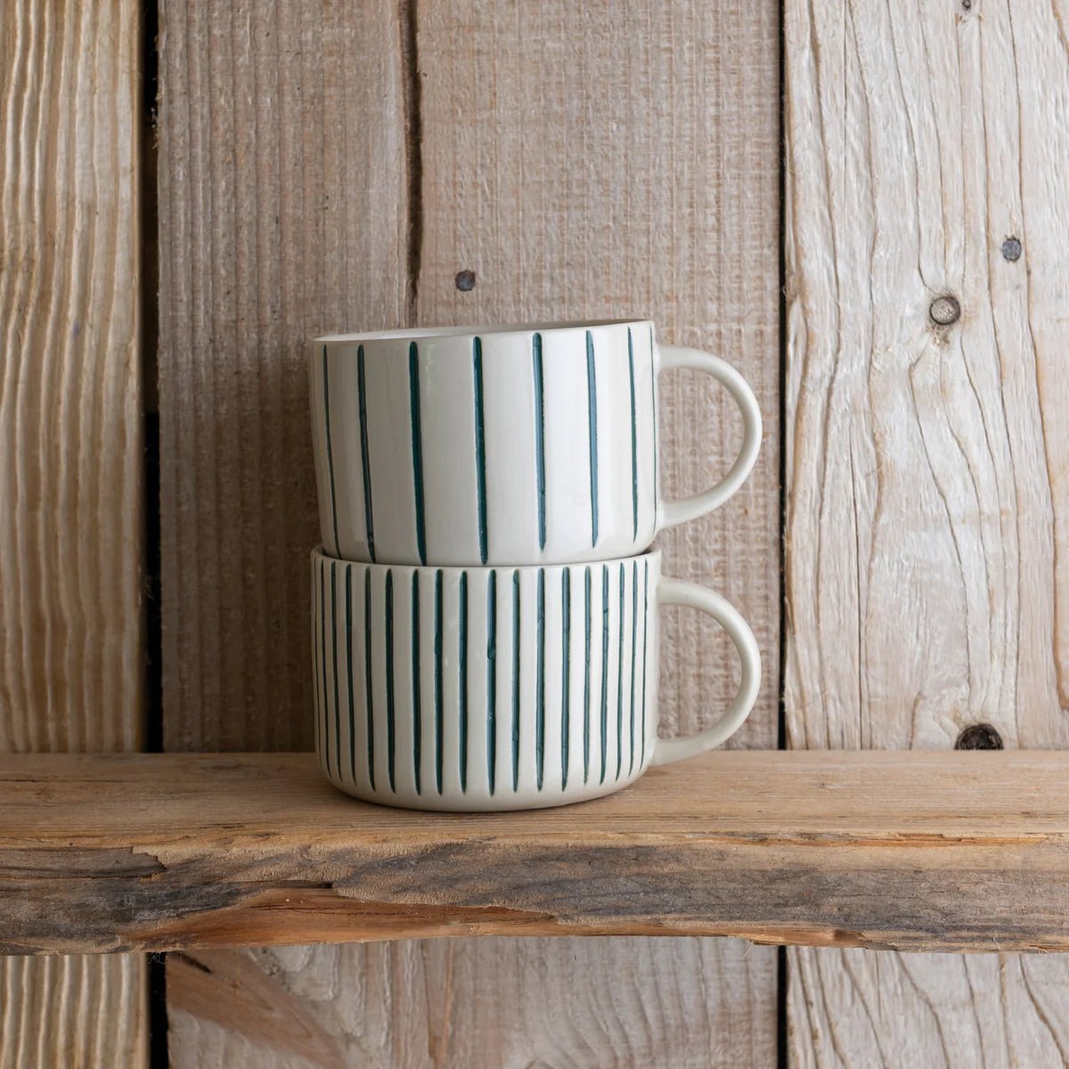 Kindred Yarrow Sea Green Mugs - Large (Set of 2) - The Mewstone Candle Co
