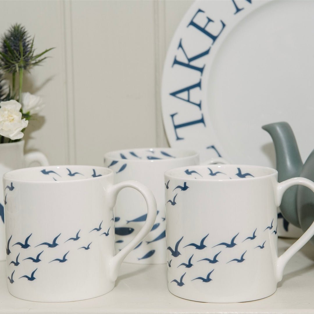 Flock of Gulls Bone China Mug - The Mewstone Candle Co