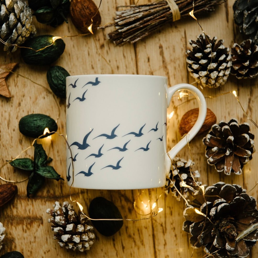 Flock of Gulls Bone China Mug - The Mewstone Candle Co