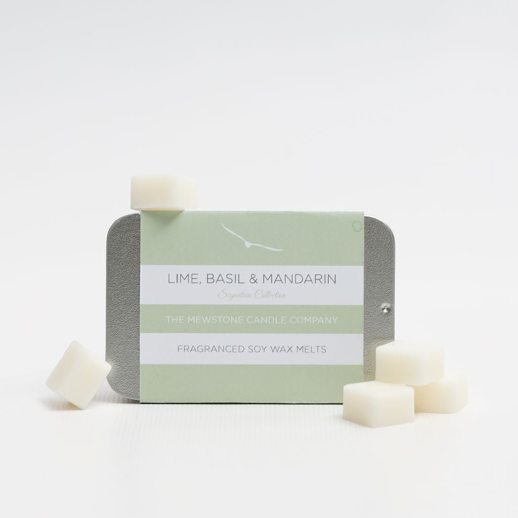 Lime, Basil & Mandarin Wax Melt Slider Tin - The Mewstone Candle Co