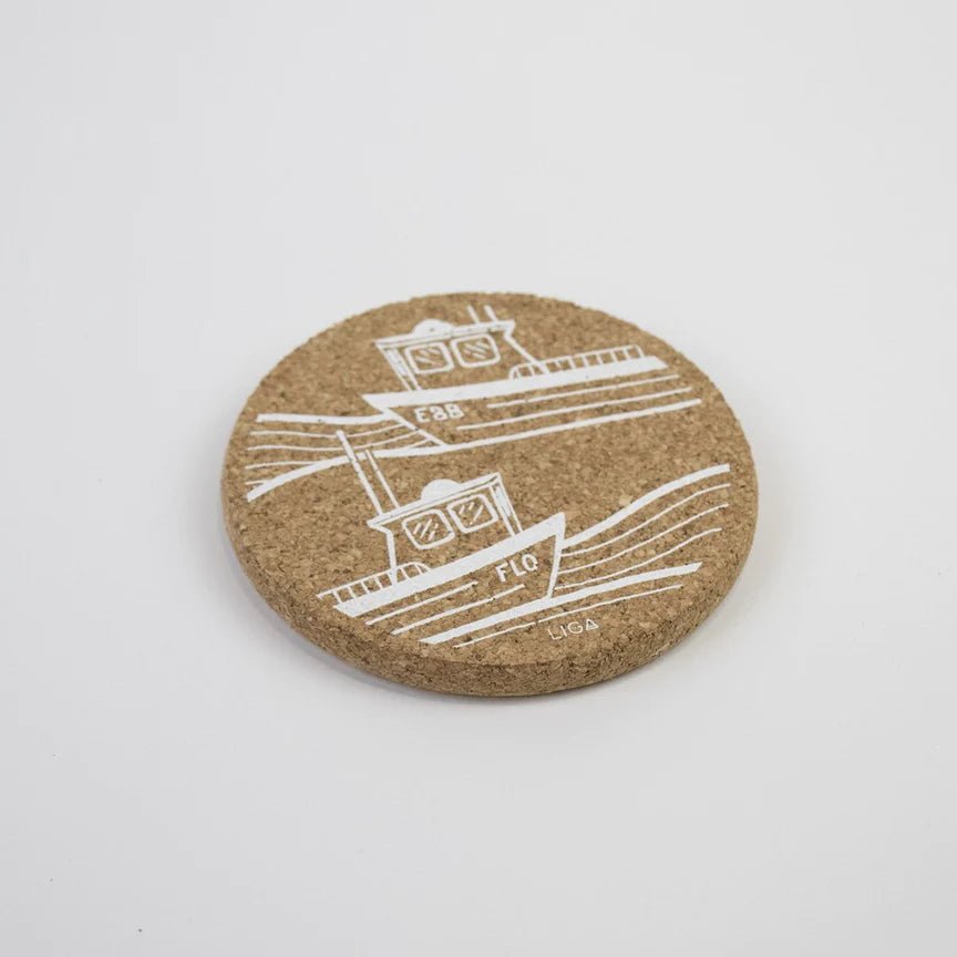 Love Liga Ebb and Flow Cork Coasters and Tablemats - The Mewstone Candle Co