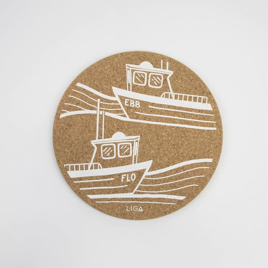 Love Liga Ebb and Flow Cork Coasters and Tablemats - The Mewstone Candle Co