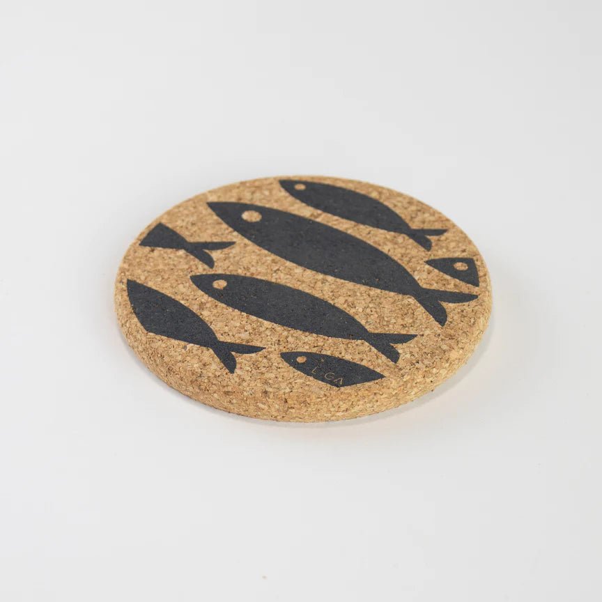 Love Liga Grey Fish Cork Coasters and Tablemats - The Mewstone Candle Co
