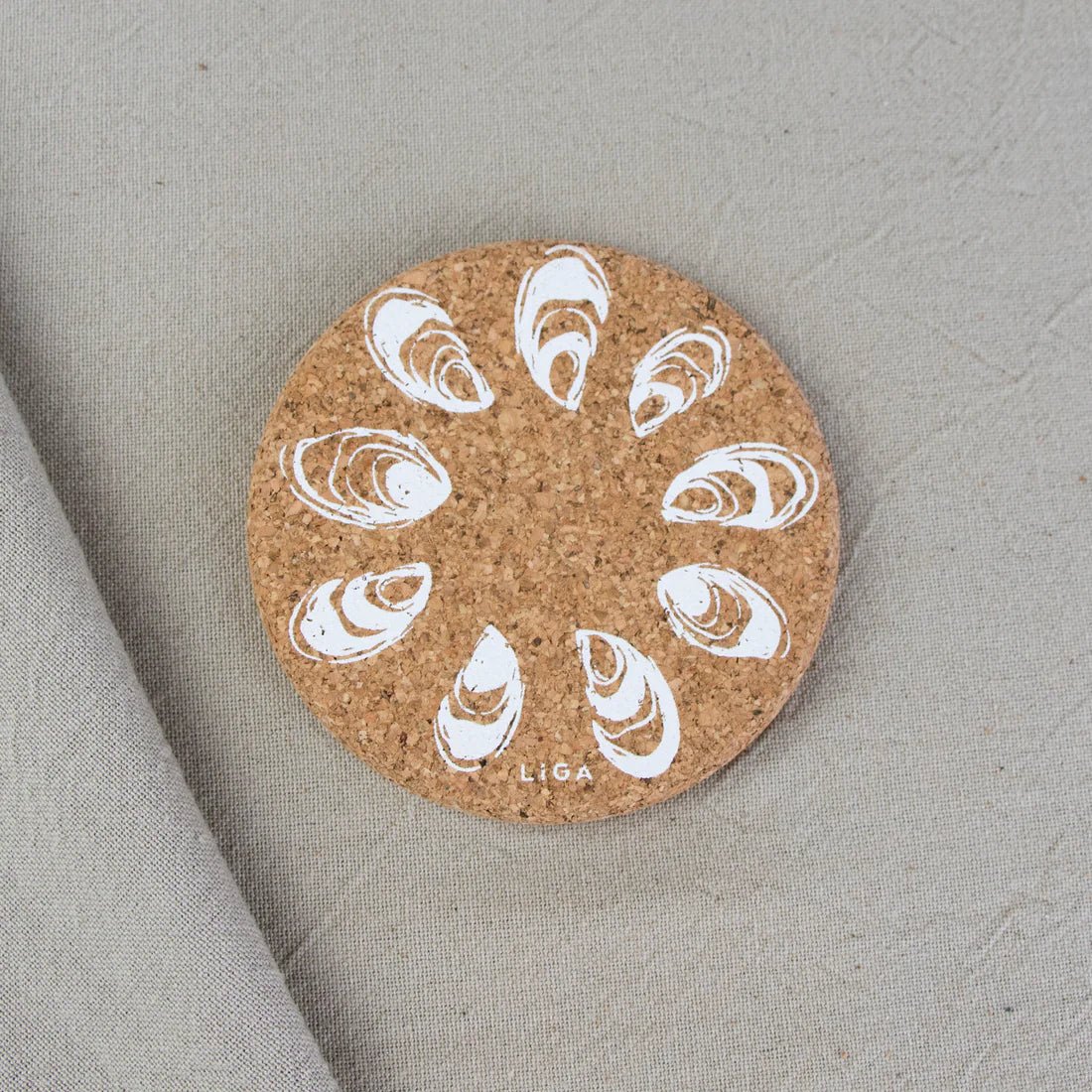 Love Liga Oyster Cork Coasters and Tablemats - The Mewstone Candle Co