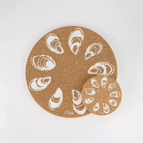 Love Liga Oyster Cork Coasters and Tablemats - The Mewstone Candle Co