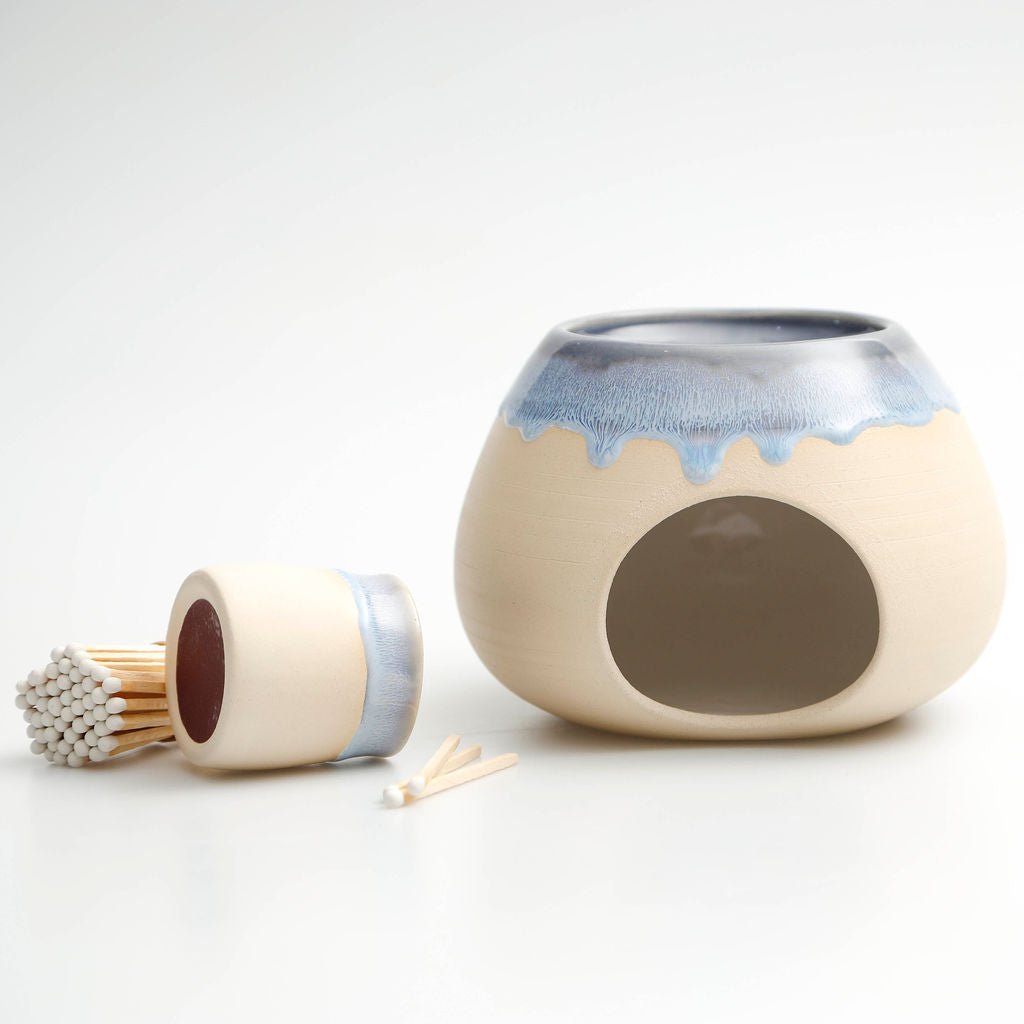 Sea Blue Artisan Wax Melt Burner - The Mewstone Candle Co