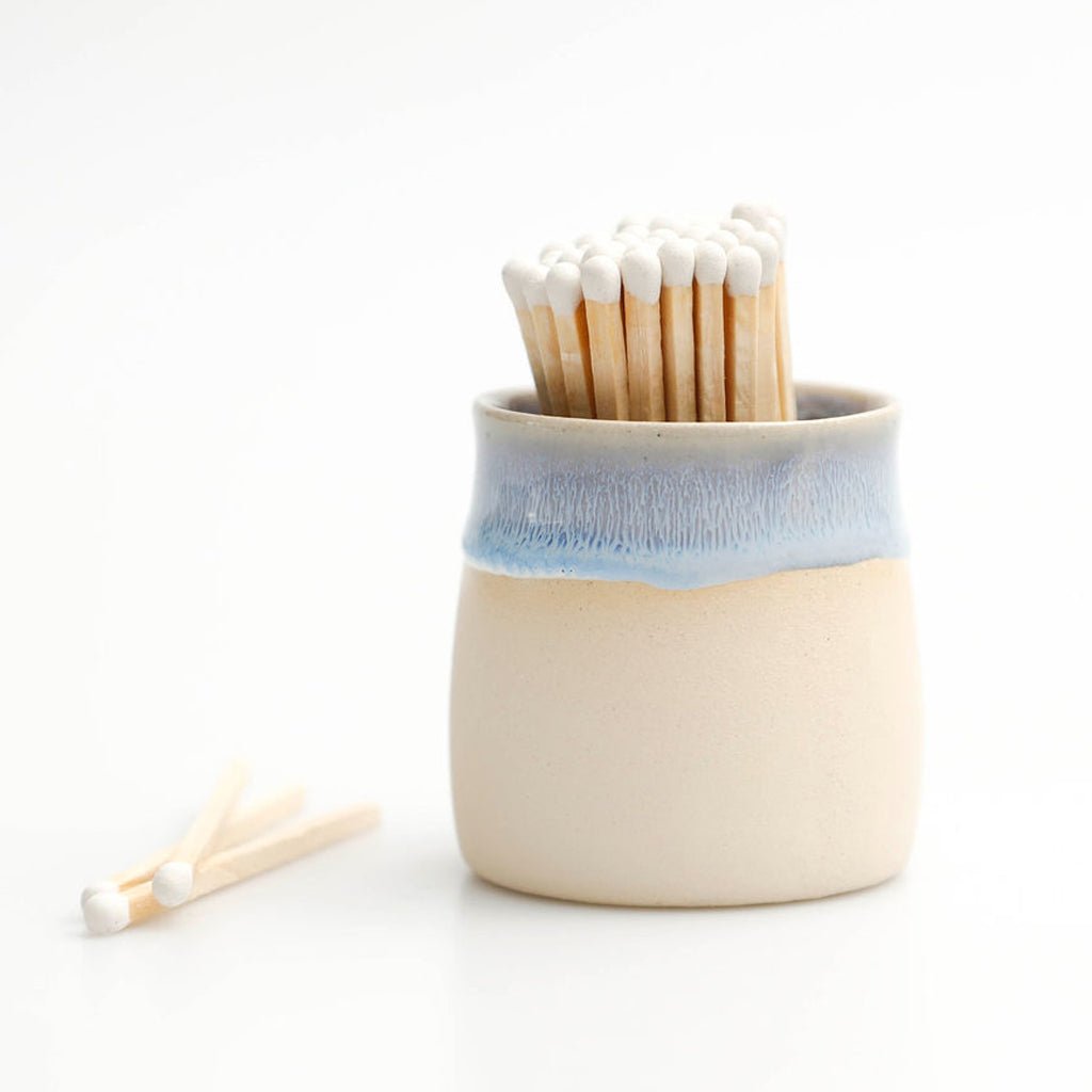 Sea Blue Match Striker Pot - The Mewstone Candle Co