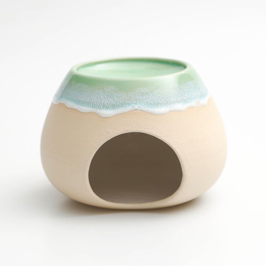 Sea Spray Green Artisan Wax Melt Burner - The Mewstone Candle Co