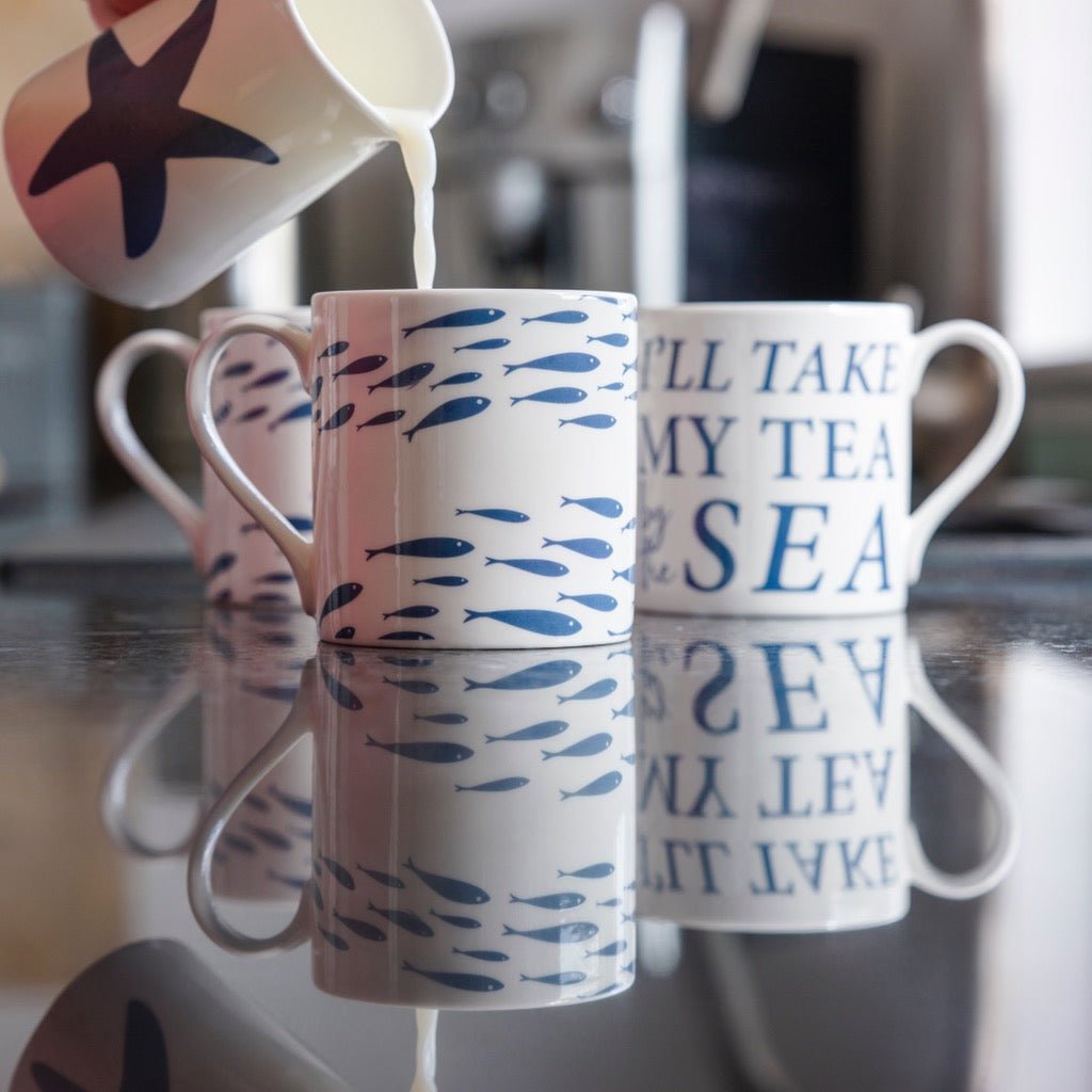 Shoal of Fish Bone China Mug - The Mewstone Candle Co