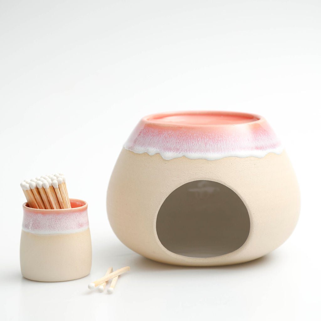 Sunset Red Artisan Wax Melt Burner - The Mewstone Candle Co