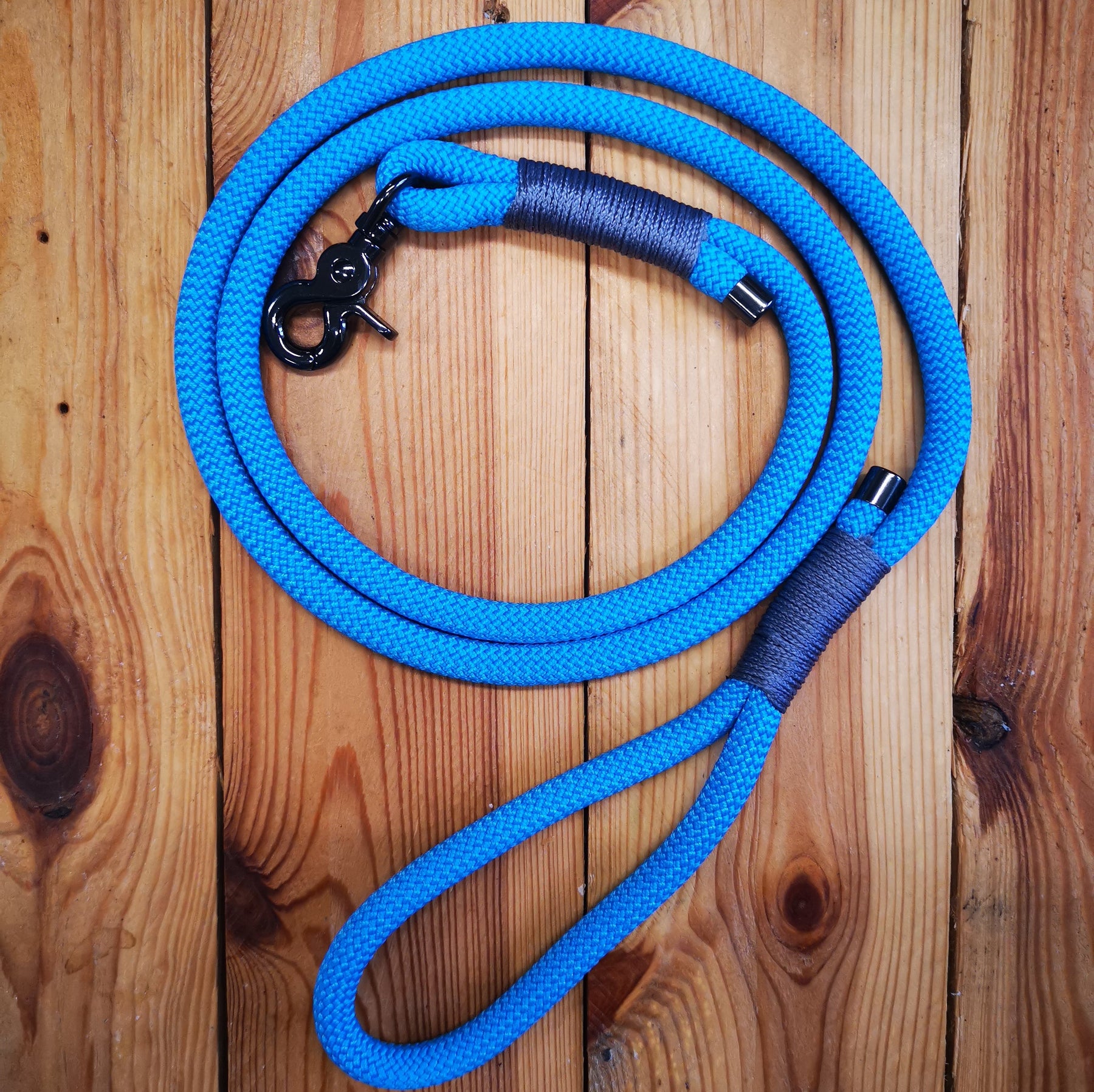 Teal and Grey Rope Dog Lead - The Mewstone Candle Co