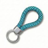 Heavy Duty Rope Key Fob - Green Diamonds - The Mewstone Candle Co