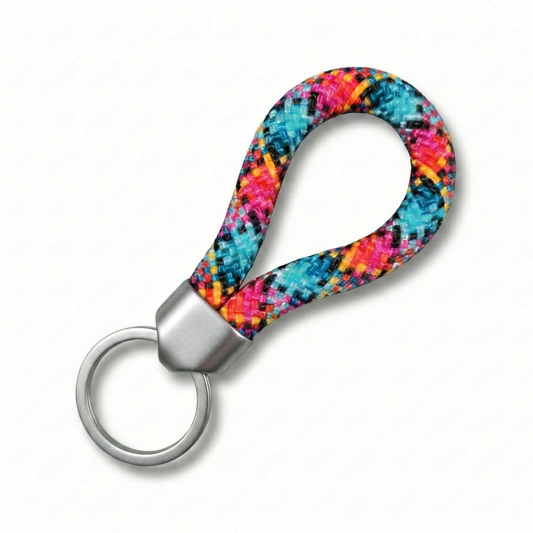 Heavy Duty Rope Key Fob in Harlequin