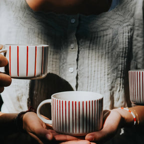Kindred Yarrow Earth Red Mugs - Medium (Set of 2) - The Mewstone Candle Co
