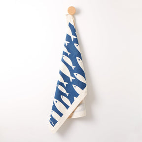 Love Liga Fish Tea Towel - Navy - The Mewstone Candle Co