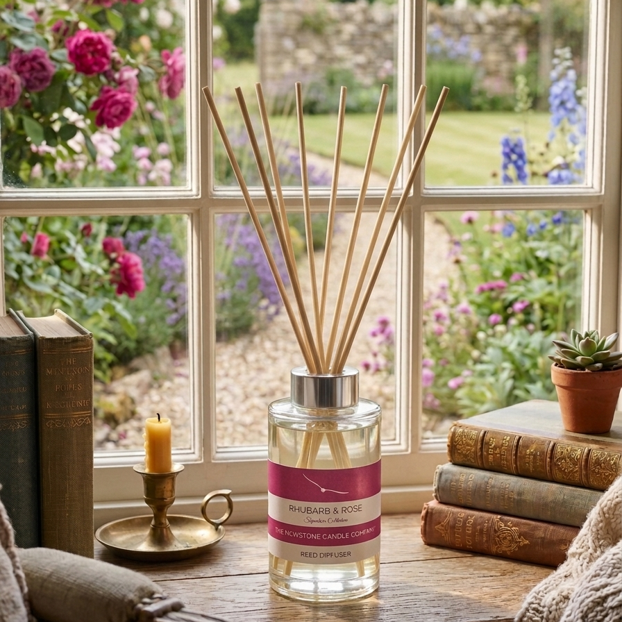Rhubarb & Rose Reed Diffuser - The Mewstone Candle Co