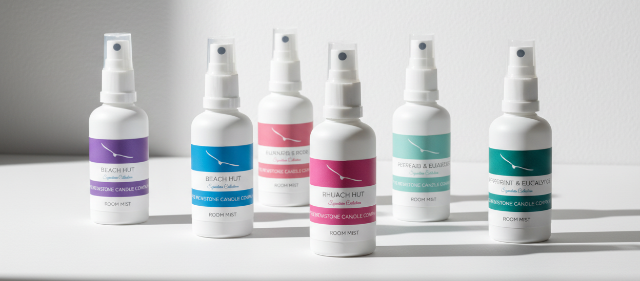 Sophisticated homepage banner for The Mewstone Candle Co