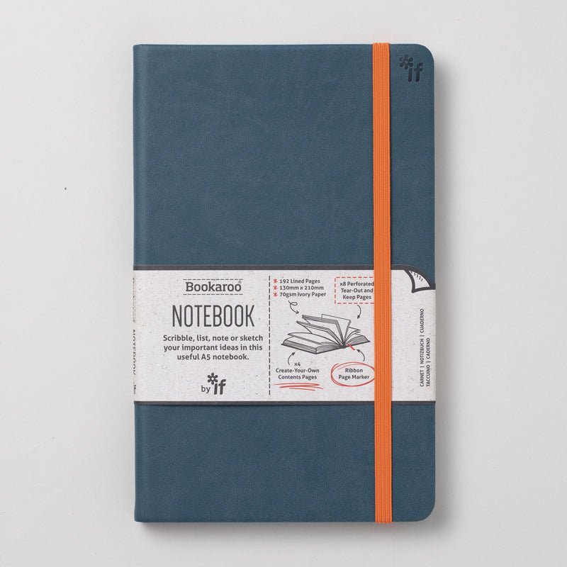 Bookaroo Teal Ruled A5 Notebook - The Mewstone Candle Co