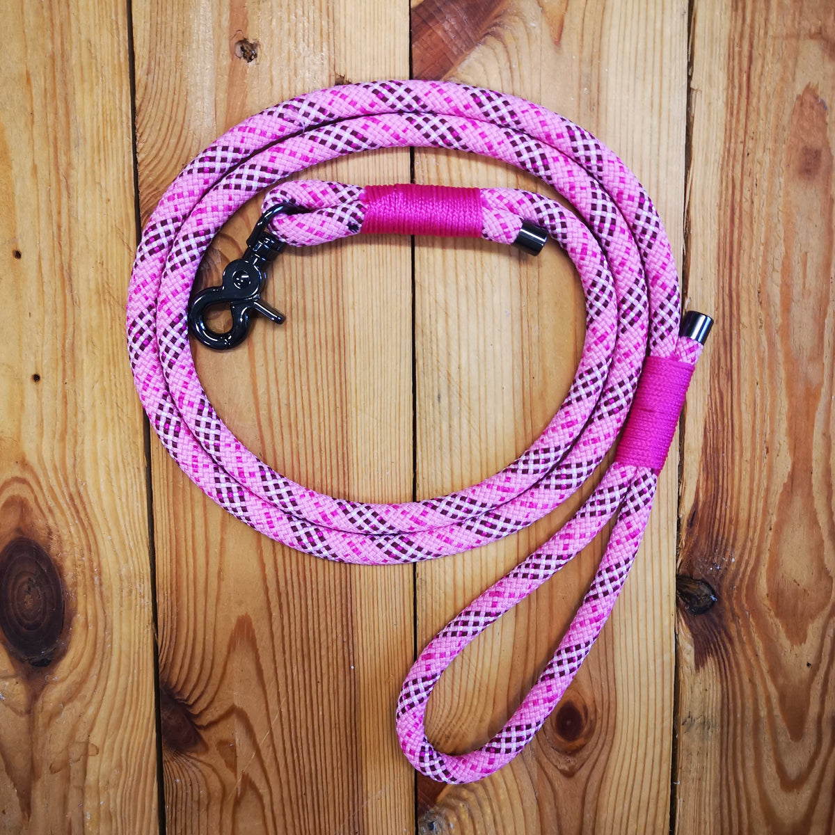 Bright Pink and Hot Magenta Rope Dog Lead - The Mewstone Candle Co