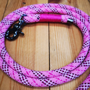 Bright Pink and Hot Magenta Rope Dog Lead - The Mewstone Candle Co