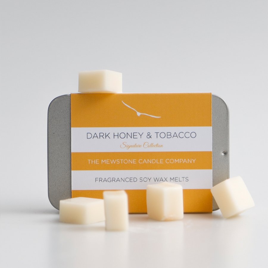 Dark Honey & Tobacco Wax Melt Slider Tin - The Mewstone Candle Co