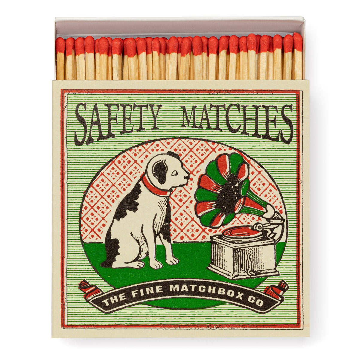 Dog and Gramaphone Luxury Archivist Matches - The Mewstone Candle Co
