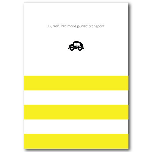 Hurrah! No more public transport greetings card - The Mewstone Candle Co