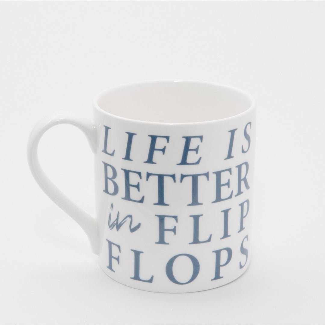 Life is Better in Flip Flops Bone China Mug - The Mewstone Candle Co
