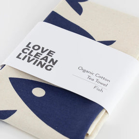 Love Liga Fish Tea Towel - Navy - The Mewstone Candle Co