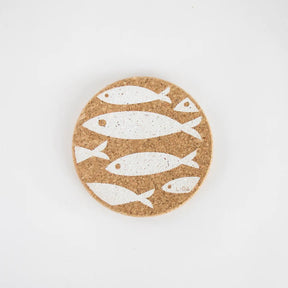 Love Liga White Fish Cork Coasters and Tablemats - The Mewstone Candle Co