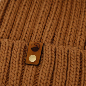 Mewstone Chunky Pom Pom Beanie Hat in Biscuit - The Mewstone Candle Co