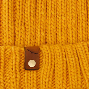 Mewstone Chunky Pom Pom Beanie Hat in Mustard - The Mewstone Candle Co