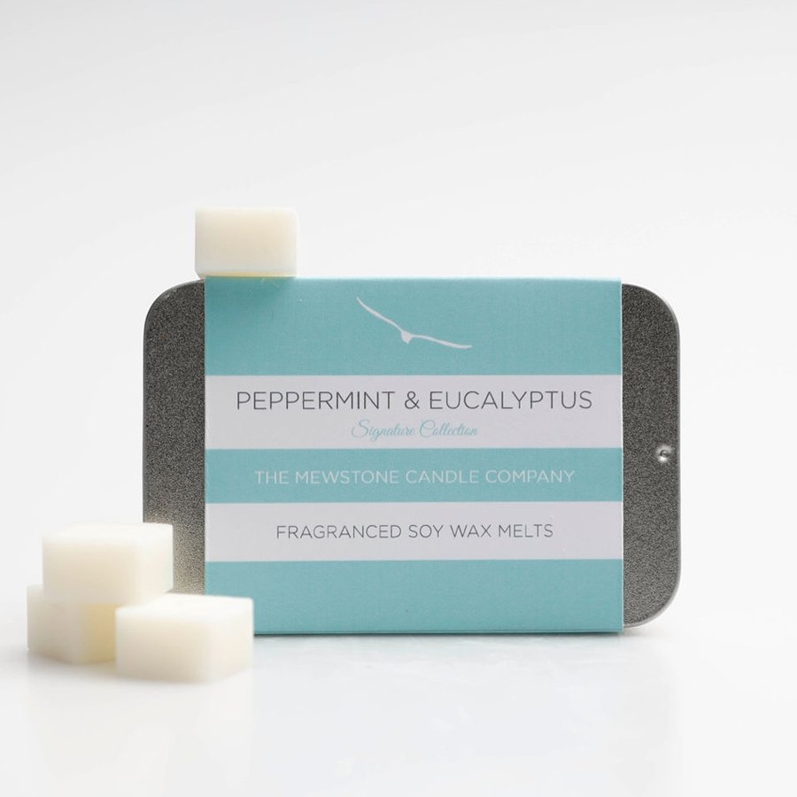 Peppermint and Eucalyptus Wax Melt Slider Tin - The Mewstone Candle Co