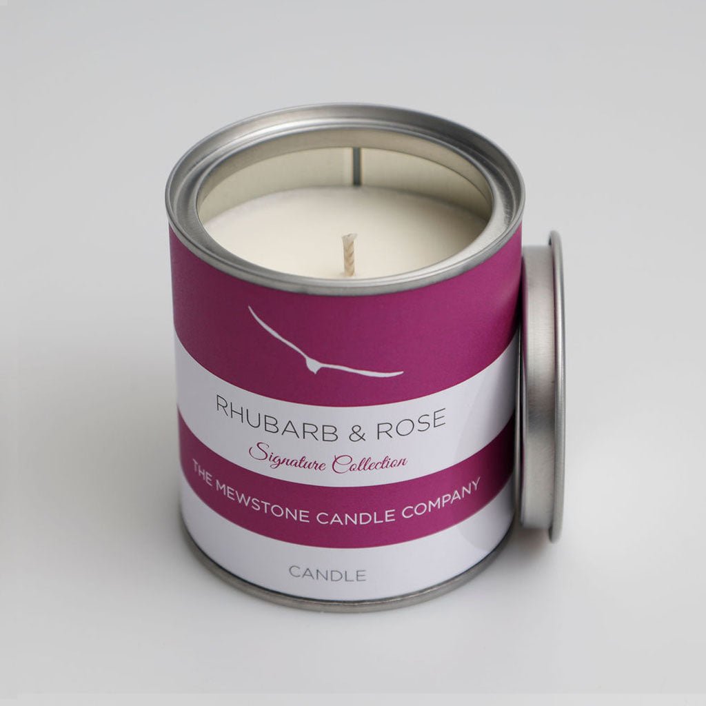 Rhubarb and Rose Signature Candle - The Mewstone Candle Co