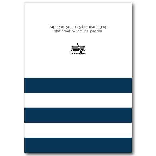Shit creek without a paddle greetings card - The Mewstone Candle Co