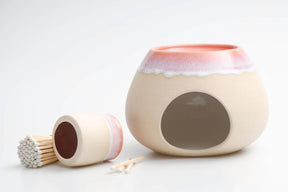 Sunset Red Artisan Wax Melt Burner - The Mewstone Candle Co